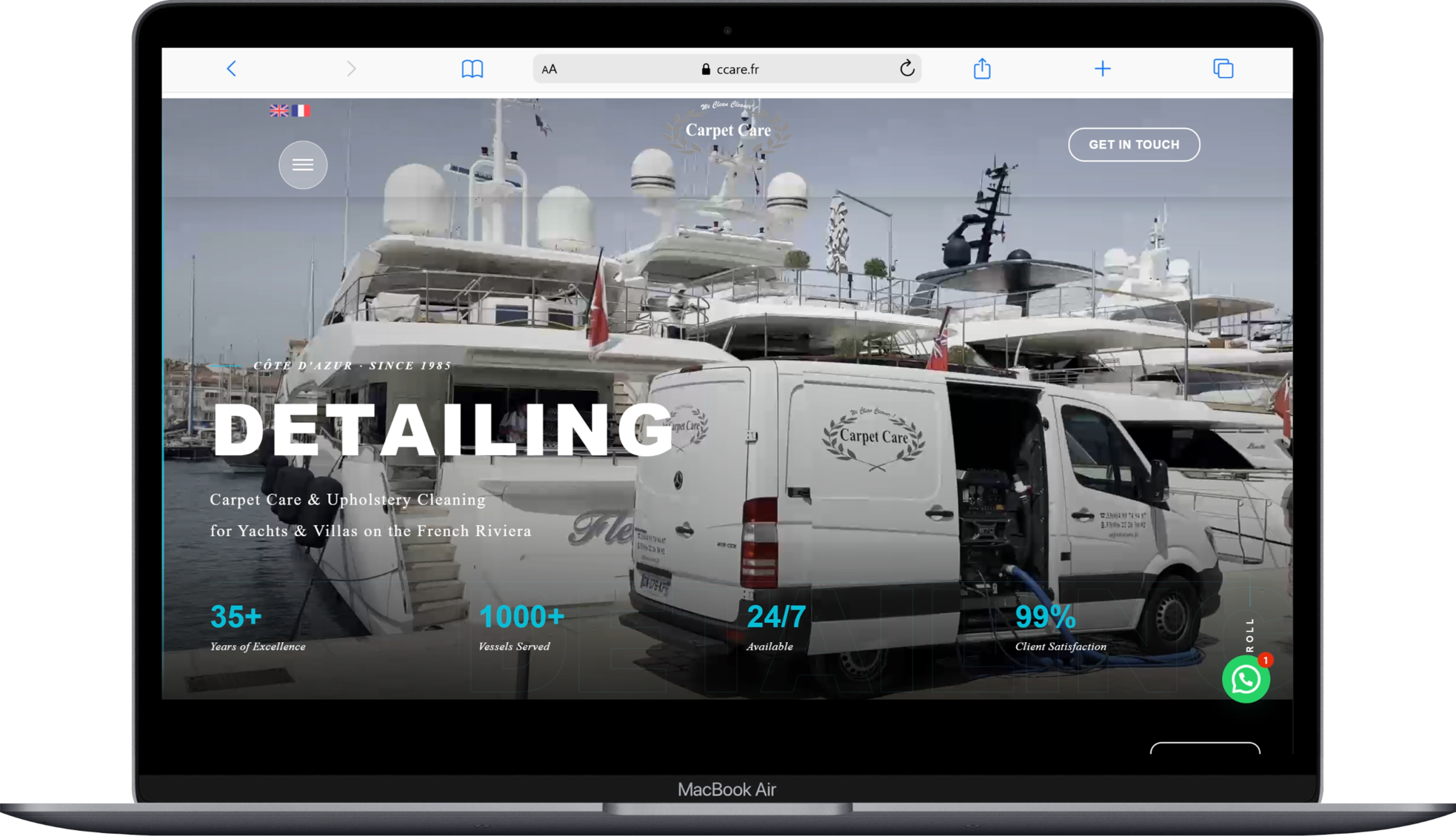 Carpet Care Antibes website